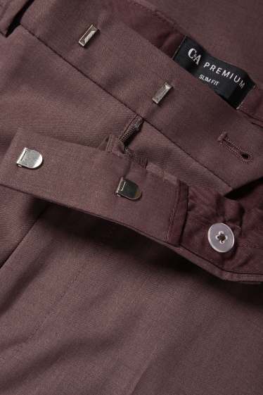 Herren - Baukasten-Hose mit Schurwoll-Anteil - Slim Fit - Stretch - bordeaux