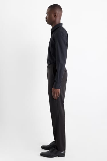 Herren - Baukasten-Hose - Regular Fit - Flex - Schurwoll-Mix - schwarz