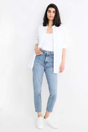 Femmes - Mom jean - high waist - LYCRA® - jean bleu
