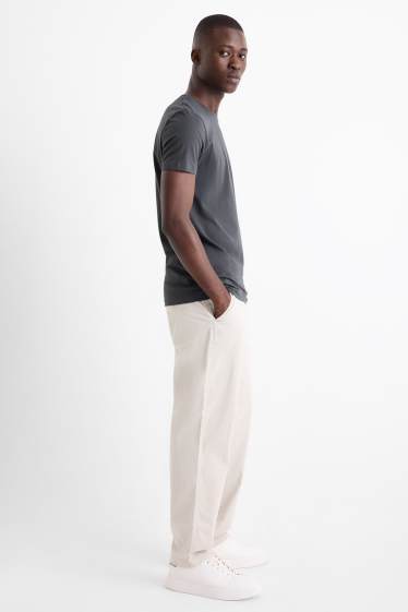 Pánské - Kalhoty chino - tapered fit - světle béžová