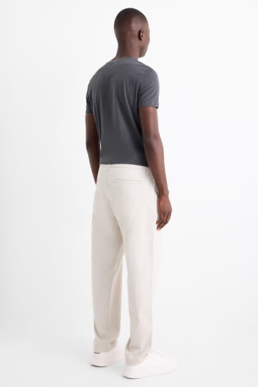 Pánské - Kalhoty chino - tapered fit - světle béžová