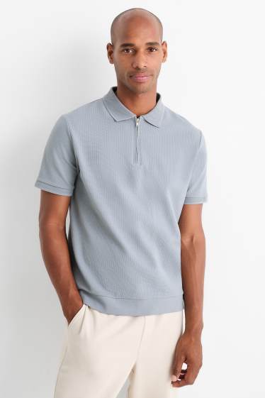 Home - Polo - regular fit - texturat - blau clar