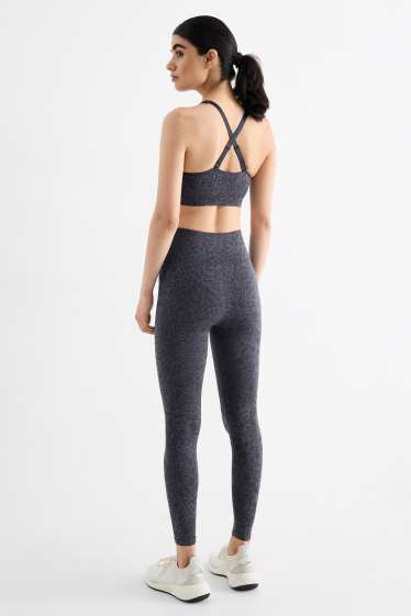Femmes - Leggings de sport - à motif - bleu foncé