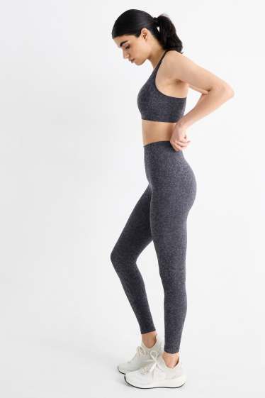 Femmes - Leggings de sport - à motif - bleu foncé
