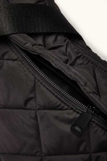 Damen - Stepp-Umhängetasche - schwarz