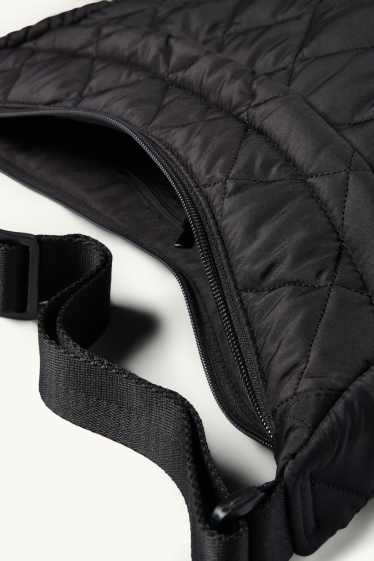 Damen - Stepp-Umhängetasche - schwarz