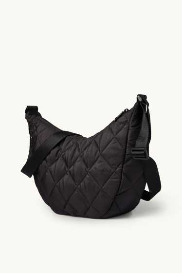 Damen - Stepp-Umhängetasche - schwarz