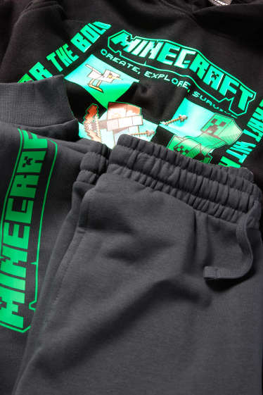 Children Boys - Minecraft - set - hoodie and joggers - 2 piece - black