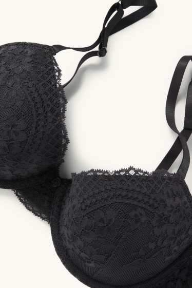 Femmes - Soutien-gorge avec armatures - DEMI - ampliforme - noir