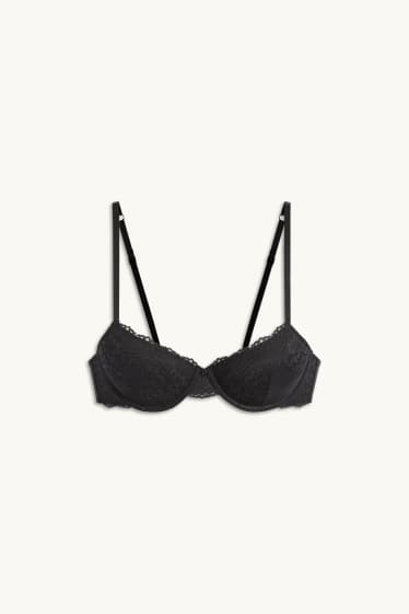 Femmes - Soutien-gorge avec armatures - DEMI - ampliforme - noir