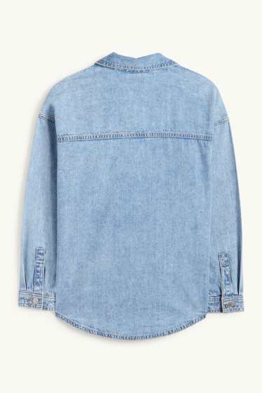 Kinderen: meisjes - Spijkerblouse - jeanslichtblauw