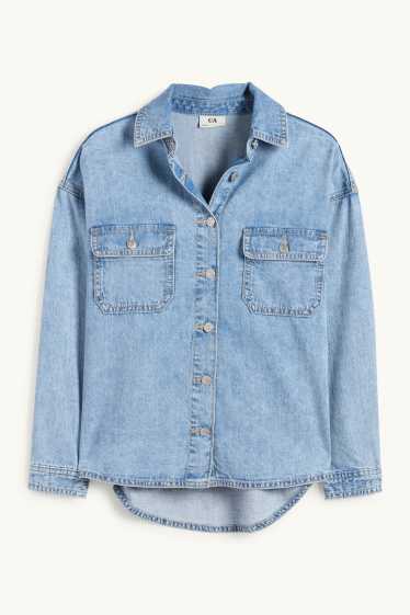 Kinderen: meisjes - Spijkerblouse - jeanslichtblauw