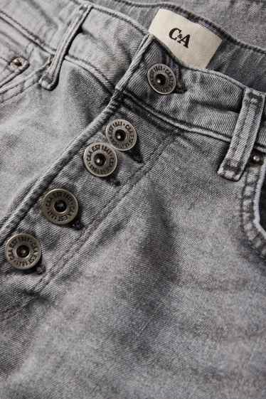 Women - Boyfriend jeans - mid-rise waist - denim-light gray