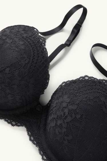Women - Underwire bra - FULL COVERAGE - padded - black