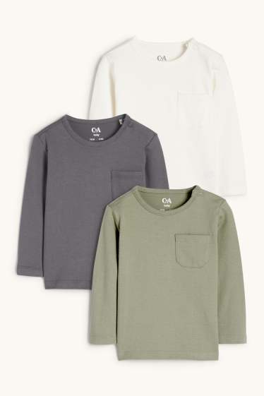 Bebés niños - Pack de 3 - camisetas de manga larga para bebé - verde