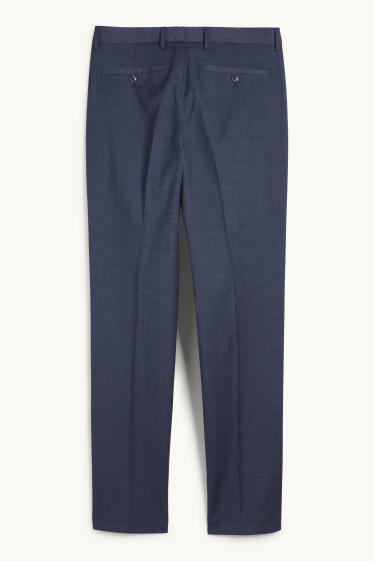 Hommes - Pantalon de costume - regular fit - Flex - à carreaux - bleu foncé