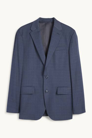 Hommes - Veste de costume - regular fit - Flex - à carreaux - bleu foncé