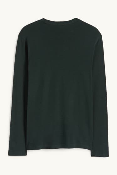 Uomo - Maglia a maniche lunghe - verde scuro