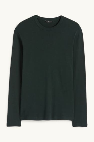 Uomo - Maglia a maniche lunghe - verde scuro