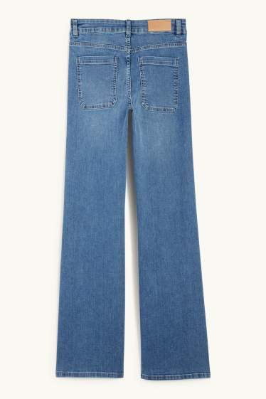 Damen - Flared Jeans - Mid Waist - jeansblau