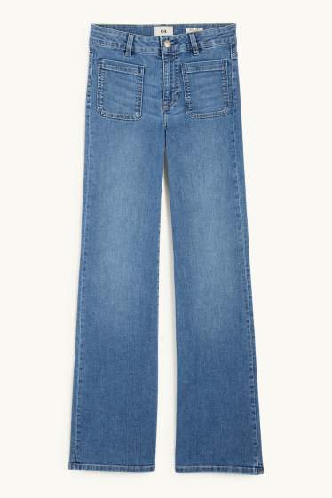 Damen - Flared Jeans - Mid Waist - jeansblau