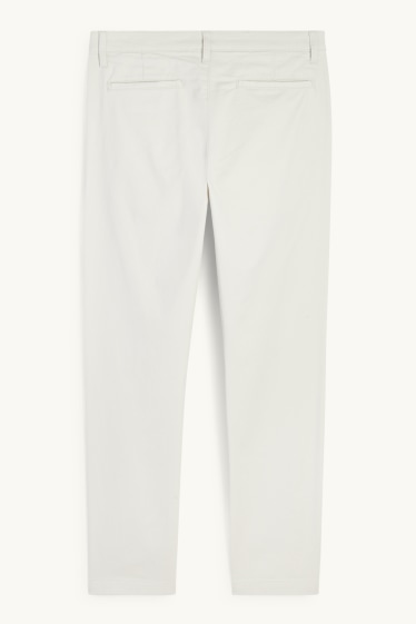 Pánské - Kalhoty chino - slim fit - krémově bílá