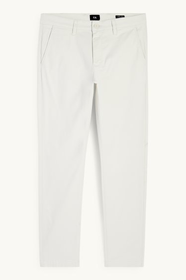 Pánské - Kalhoty chino - slim fit - krémově bílá