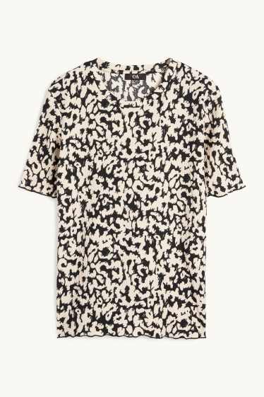 Mujer - Camiseta - regular fit - estampado de leopardo - negro / beis