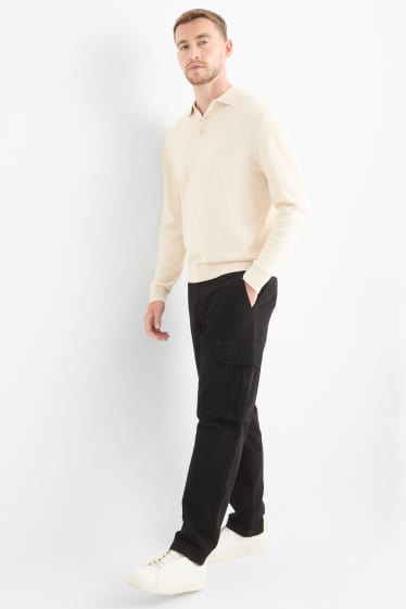 Men - Cargo trousers - black