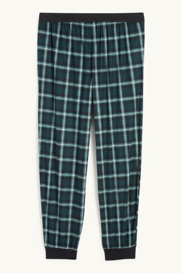 Hommes - Bas de pyjama - à carreaux - vert foncé