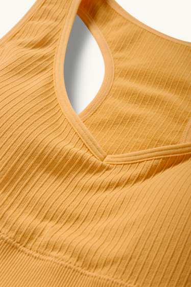 Women - Sports bra - padded - seamless - light orange