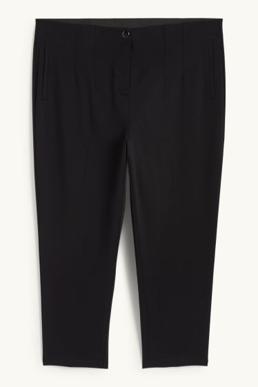 Dona - Pantalons de tela - high waist - slim fit - negre