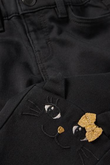 Enfants filles - Chat - Skinny jean - noir
