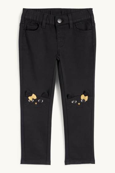 Enfants filles - Chat - Skinny jean - noir