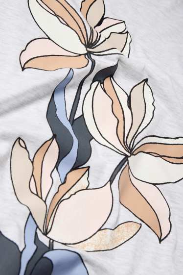 Dames - Nachthemd - licht grijs-mix