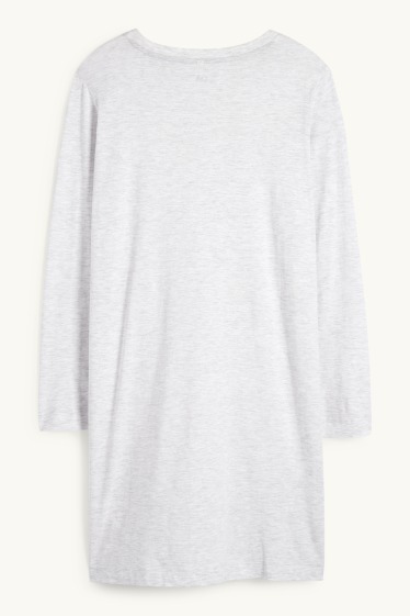 Dames - Nachthemd - licht grijs-mix