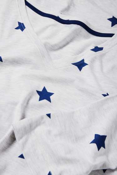 Dames - Nachthemd - met patroon - licht grijs-mix