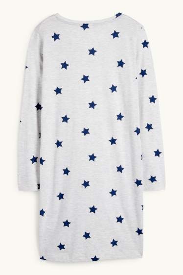 Dames - Nachthemd - met patroon - licht grijs-mix