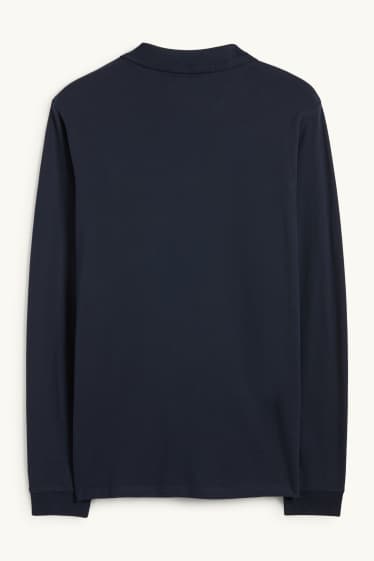 Hommes - Polo - slim fit - bleu foncé