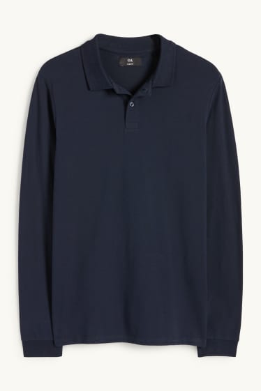 Hommes - Polo - slim fit - bleu foncé