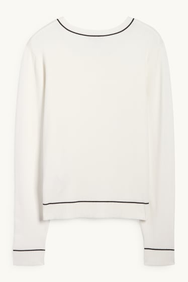 Femei - Cardigan tricotat - alb