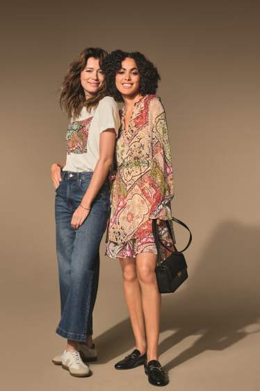 Femmes - Wide leg jean court - mid waist - jean bleu foncé