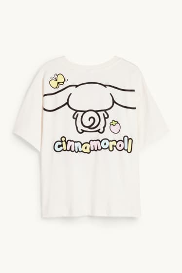 Copii - Fete - Cinnamoroll - tricou cu mânecă scurtă - alb-crem