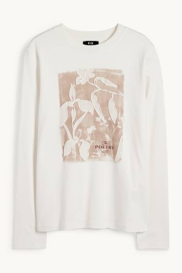 Dámské - Tričko s dlouhým rukávem - bílá