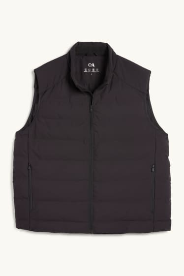 Men - Quilted gilet - water-repellent - black