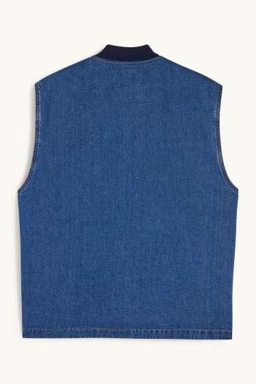 Pánské - Džínová vesta - s výplní - džíny - modré