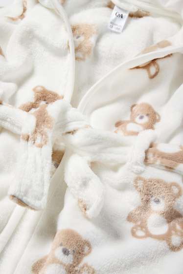 Bébés filles - Ourson - peignoir à capuche pour bébé - blanc