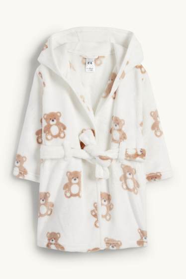 Bébés filles - Ourson - peignoir à capuche pour bébé - blanc