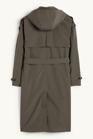 Damen - Funktions-Trenchcoat - dunkelgrau