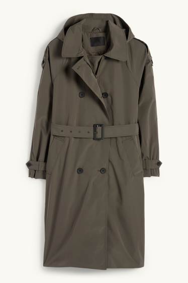 Damen - Funktions-Trenchcoat - dunkelgrau